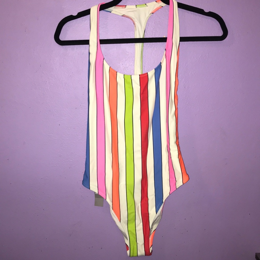 Aerie One Piece Striped Bathing Suit Size Small
